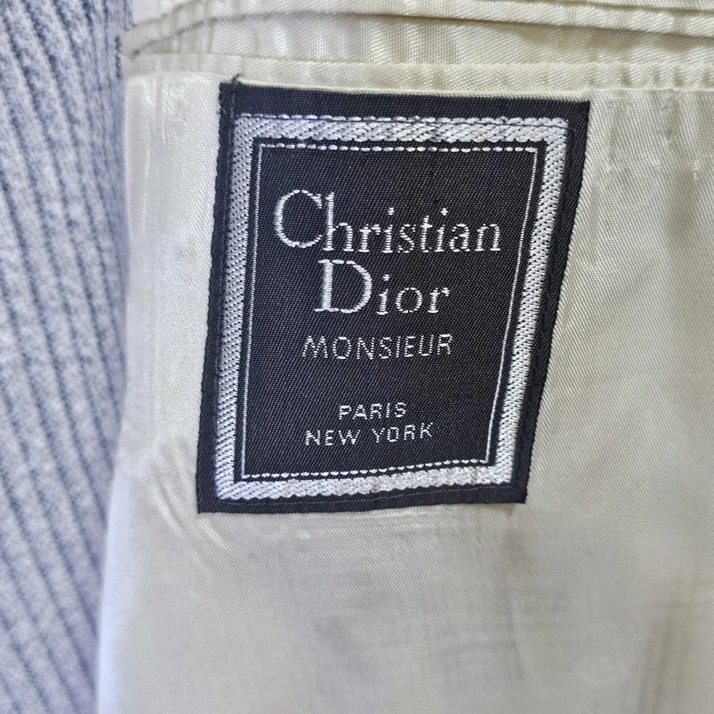 Christian Dior Monsieur Mens Striped Two Button Blazer Sport Coat Made‎ in USA